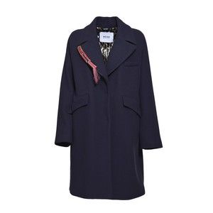 Bazar Deluxe Single-Breasted Blue Wool Coat With Detail - NWT